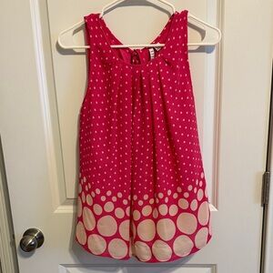 Elle Pink and Cream Polka Dot Blouse